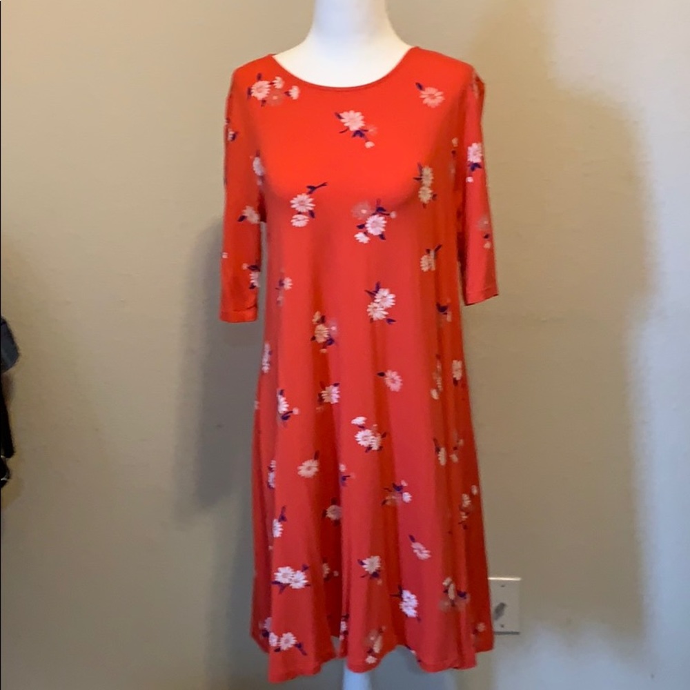 Orange flowered dress